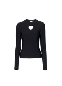 Pull col v à manches longues - Noir Alaia