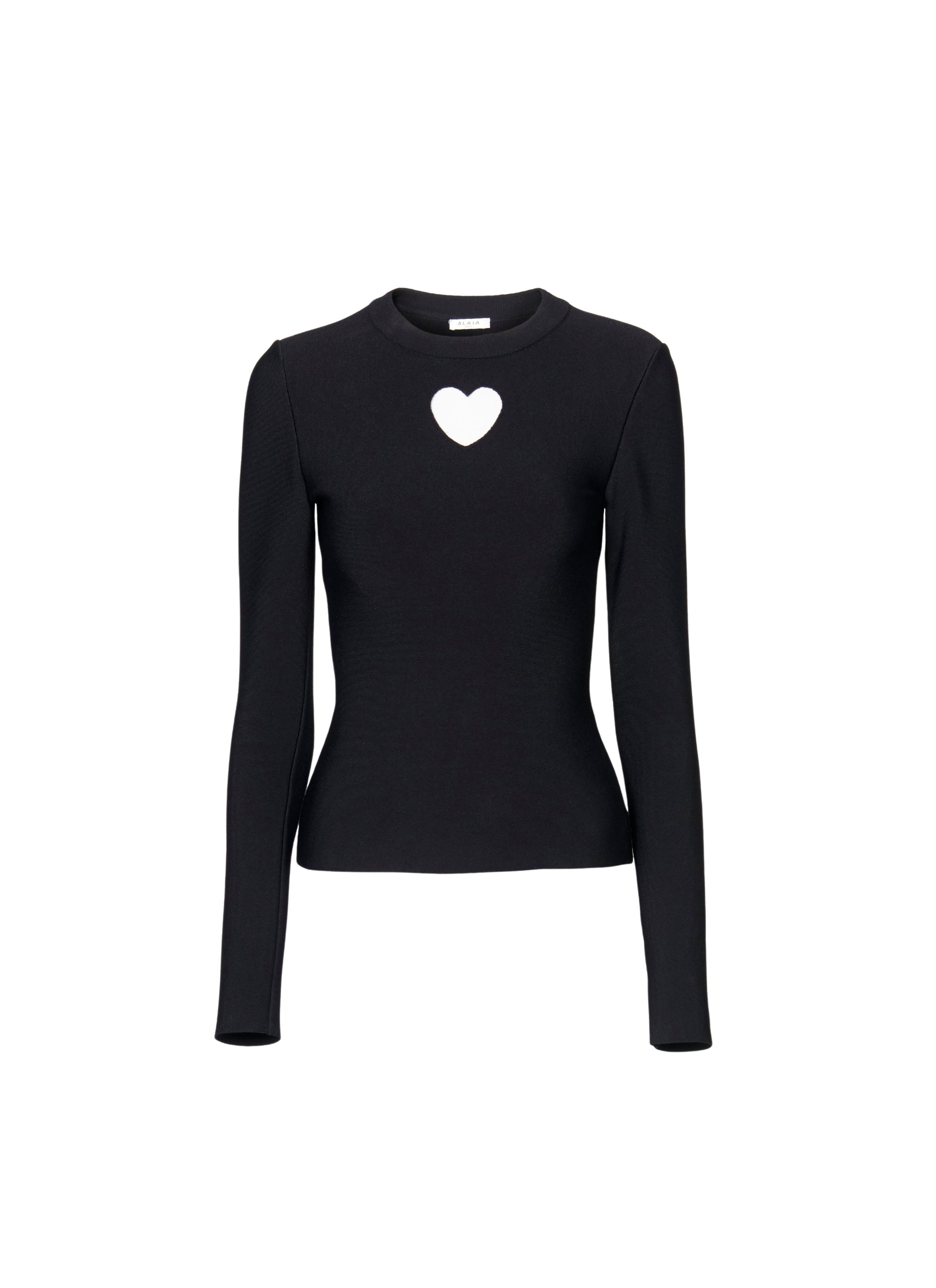 Pull col v à manches longues - Noir Alaia