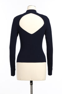 Pull dos nu à manches longues - Marine