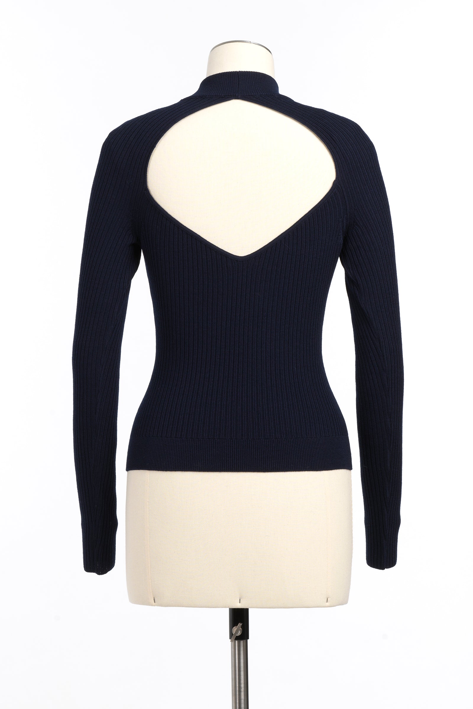 Pull dos nu à manches longues - Marine