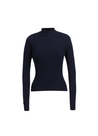 Pull dos nu à manches longues - Marine