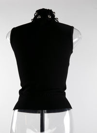 Sleeveless high neck top - Alaia Black