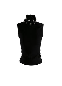 Sleeveless high neck top - Alaia Black