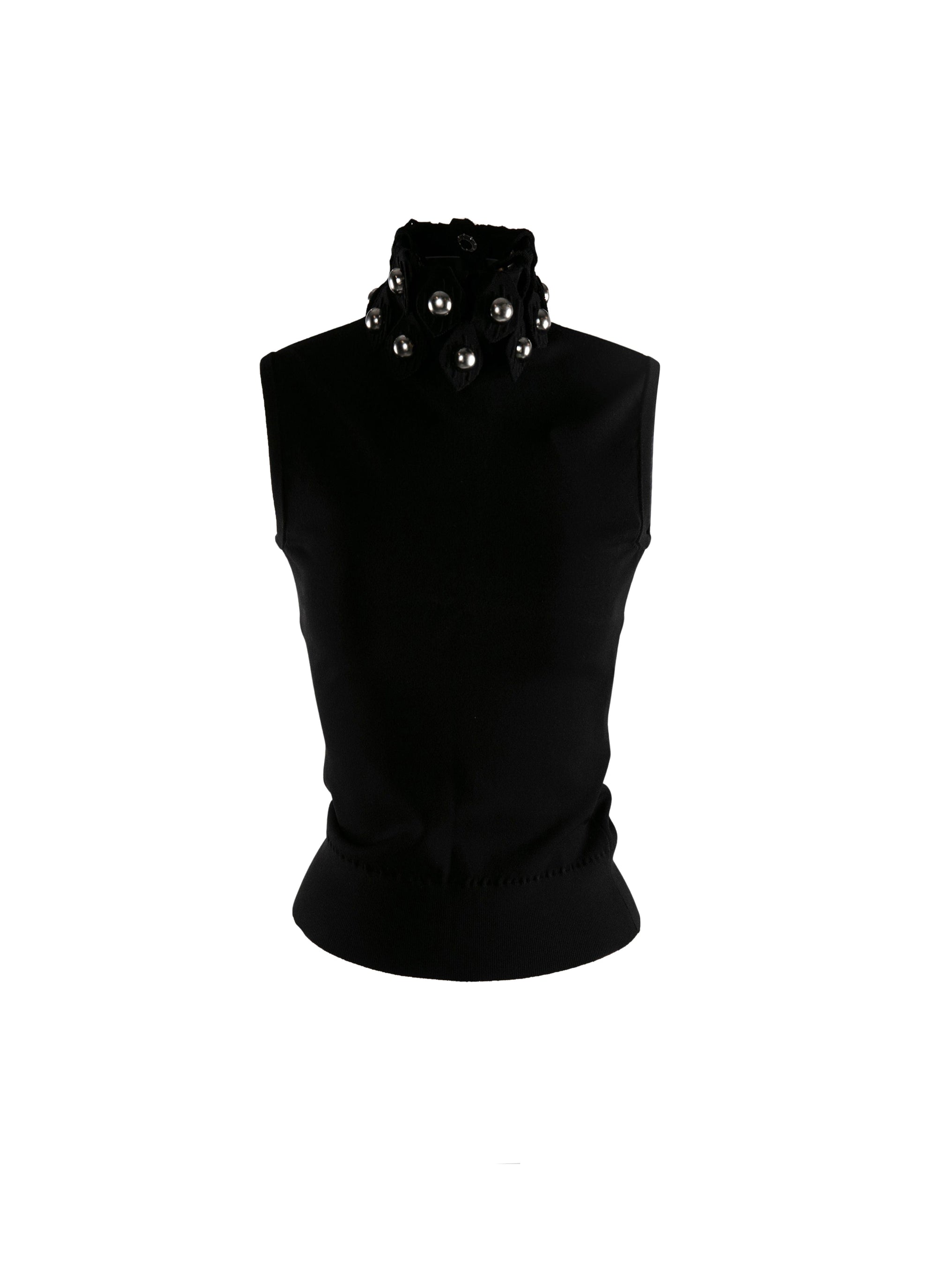 Sleeveless high neck top - Alaia Black