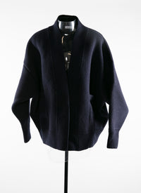 Cardigan oversize en laine - Marine