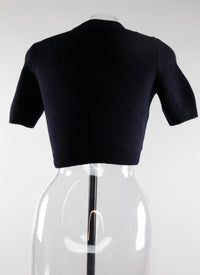 Wool short-sleeved jumper - Navy