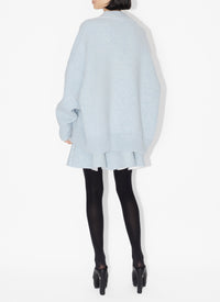 Wool short-sleeved jumper - Mottled Blue & White