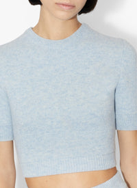 Wool short-sleeved jumper - Mottled Blue & White