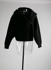 Cardigan à manches longues en laine - Noir