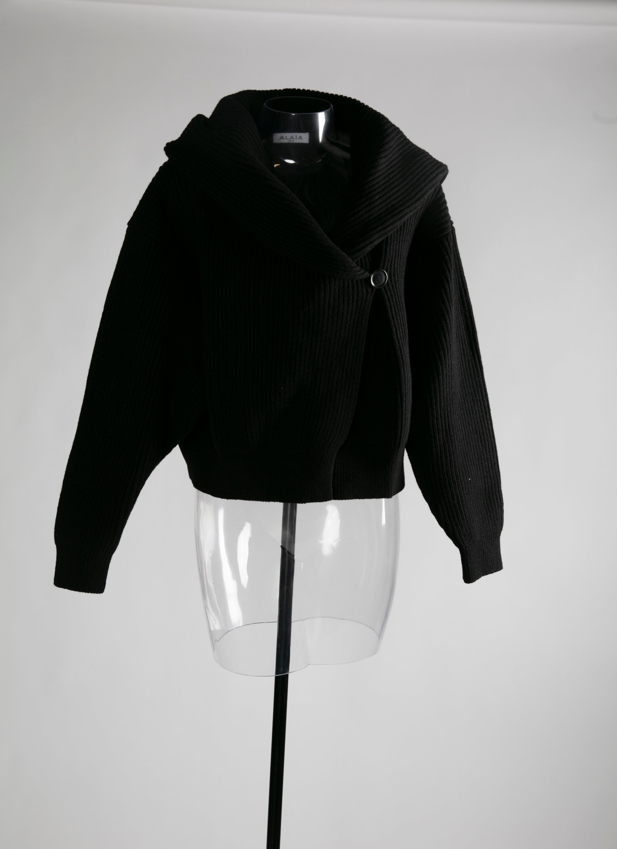 Cardigan à manches longues en laine - Noir