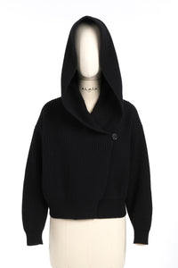 Cardigan à manches longues en laine - Noir