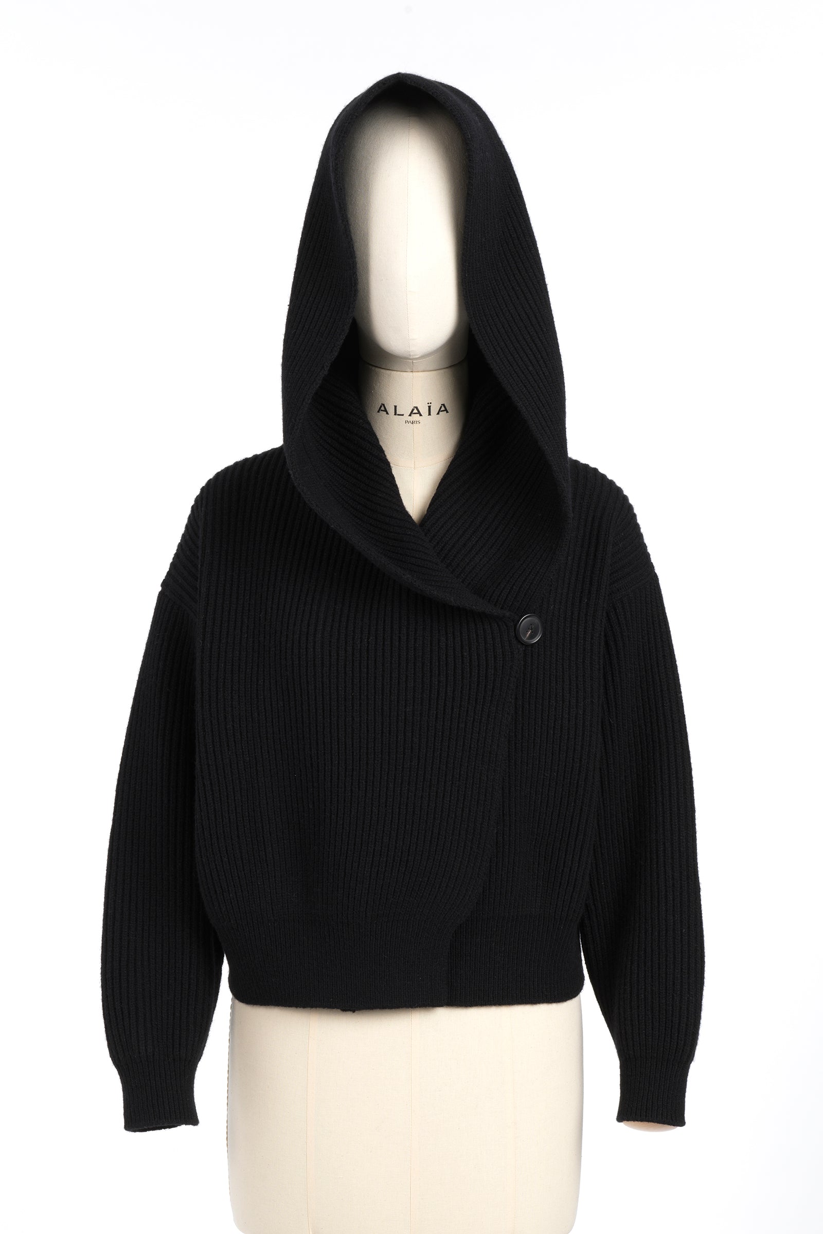 Cardigan à manches longues en laine - Noir