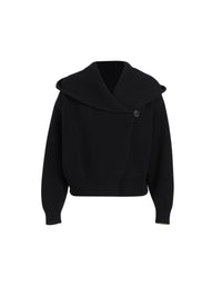 Cardigan à manches longues en laine - Noir