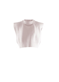 Pull sans manches en laine - Poudre