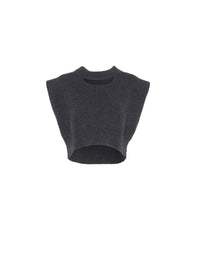 Pull sans manches en laine - Gris Foncé