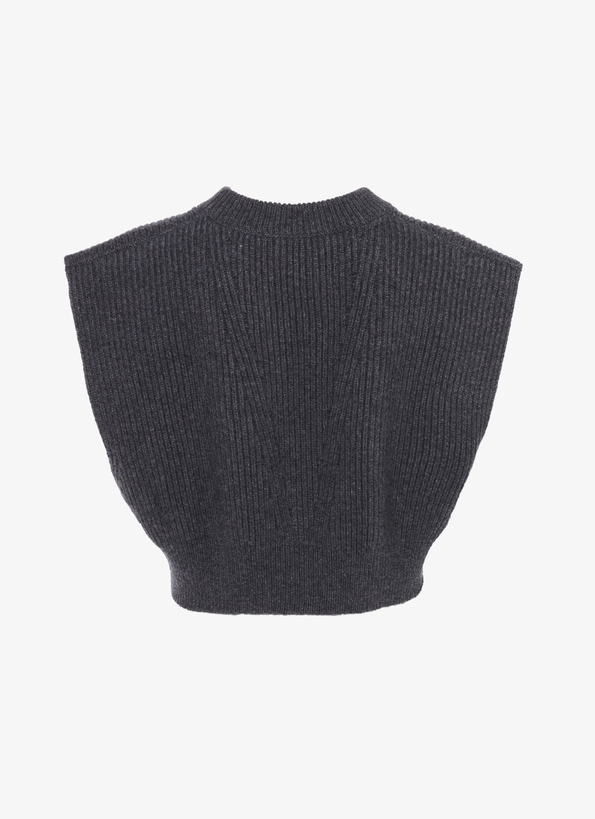 Pull sans manches en laine - Gris Foncé