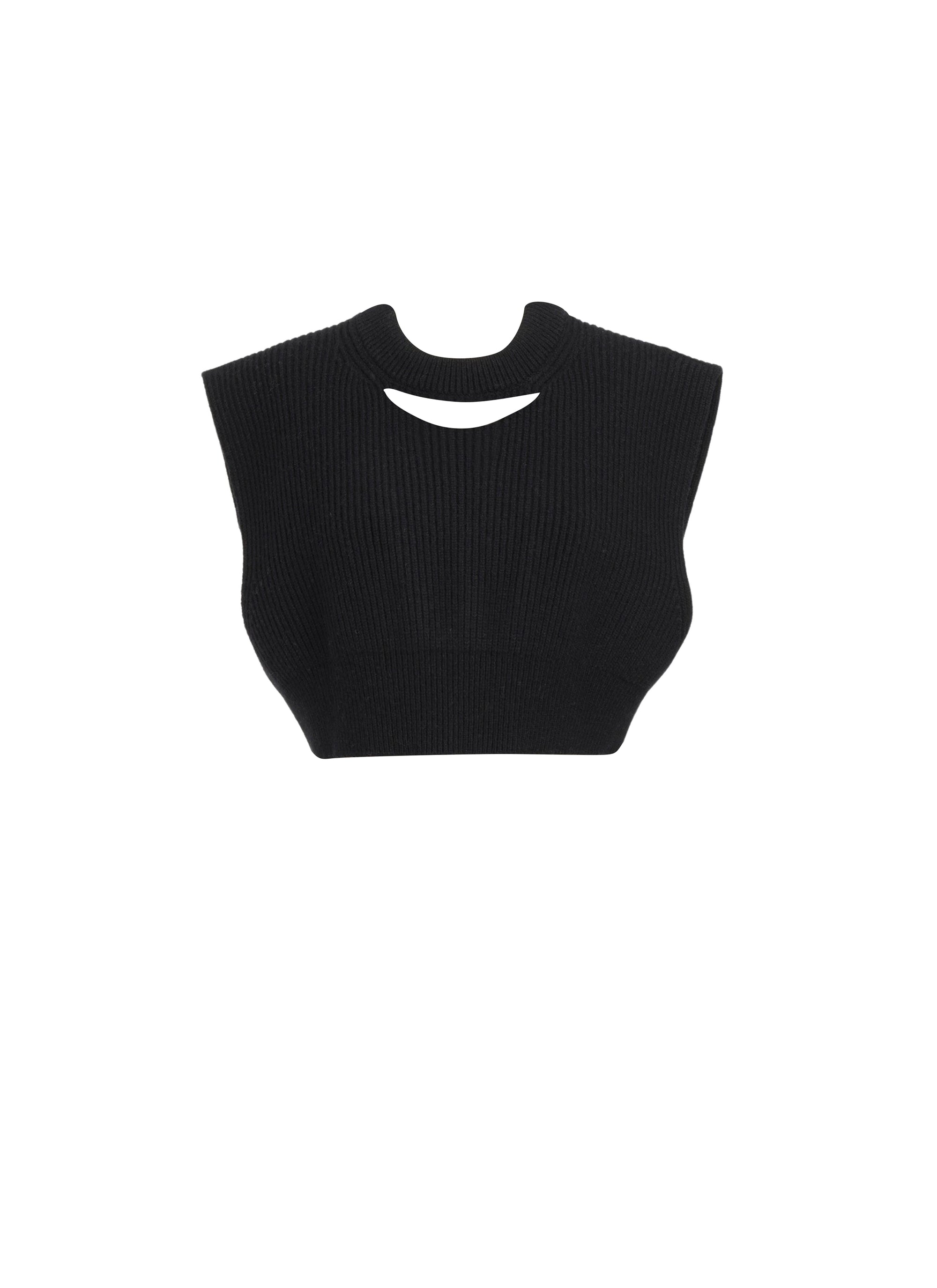 Wool sleeveless jumper - Black intense