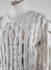 Pull col haut en laine - Blanc