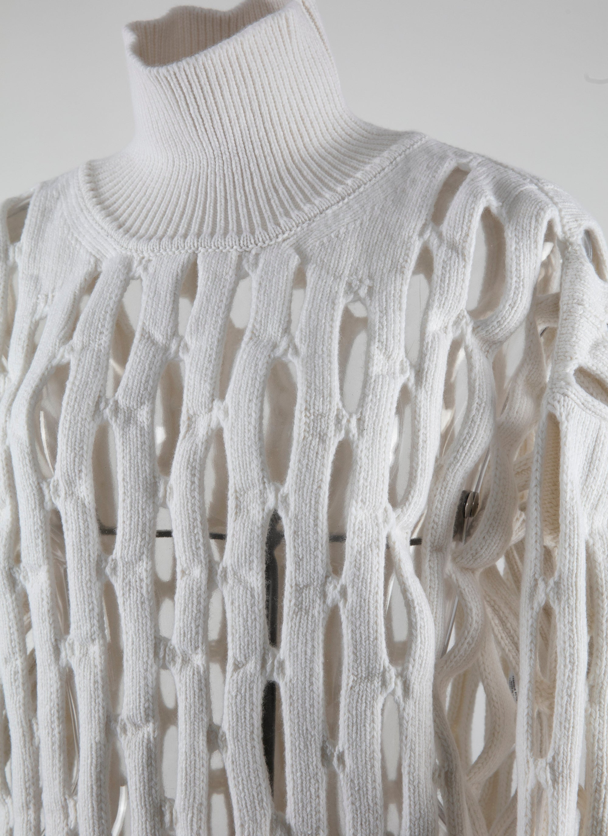 Pull à col haut en laine - Blanc