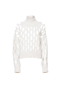 Pull à col haut en laine - Blanc