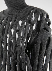 Pull col haut en laine - Gris Foncé