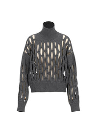 Pull col haut en laine - Gris Foncé