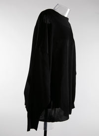 Pull grandes manches - Noir Alaia
