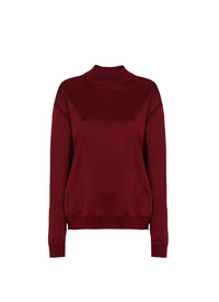 Shiny turtleneck jumper - Bordeaux