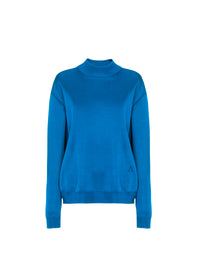 Pull à col roulé brillant - Bleu