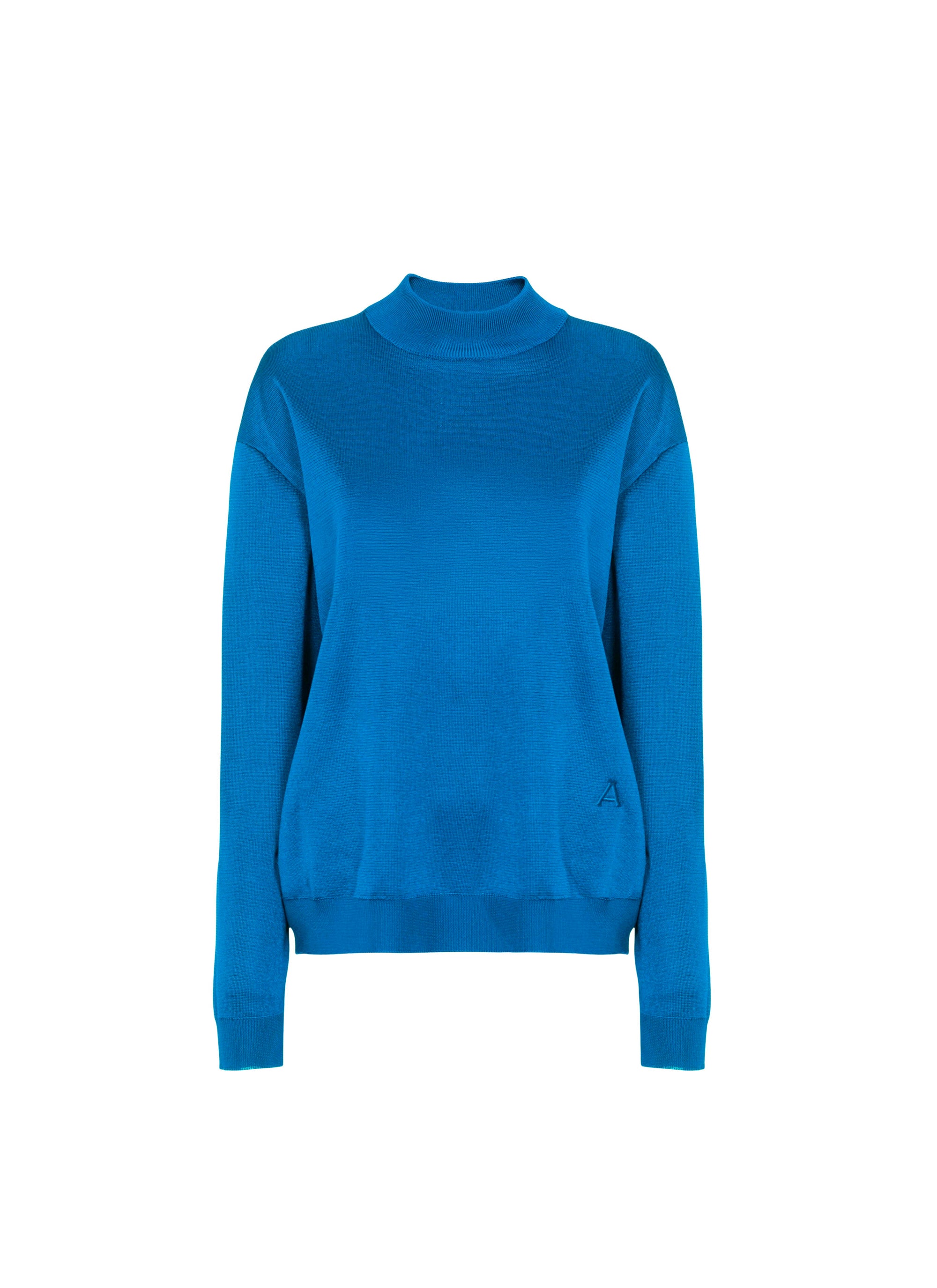 Pull à col roulé brillant - Bleu