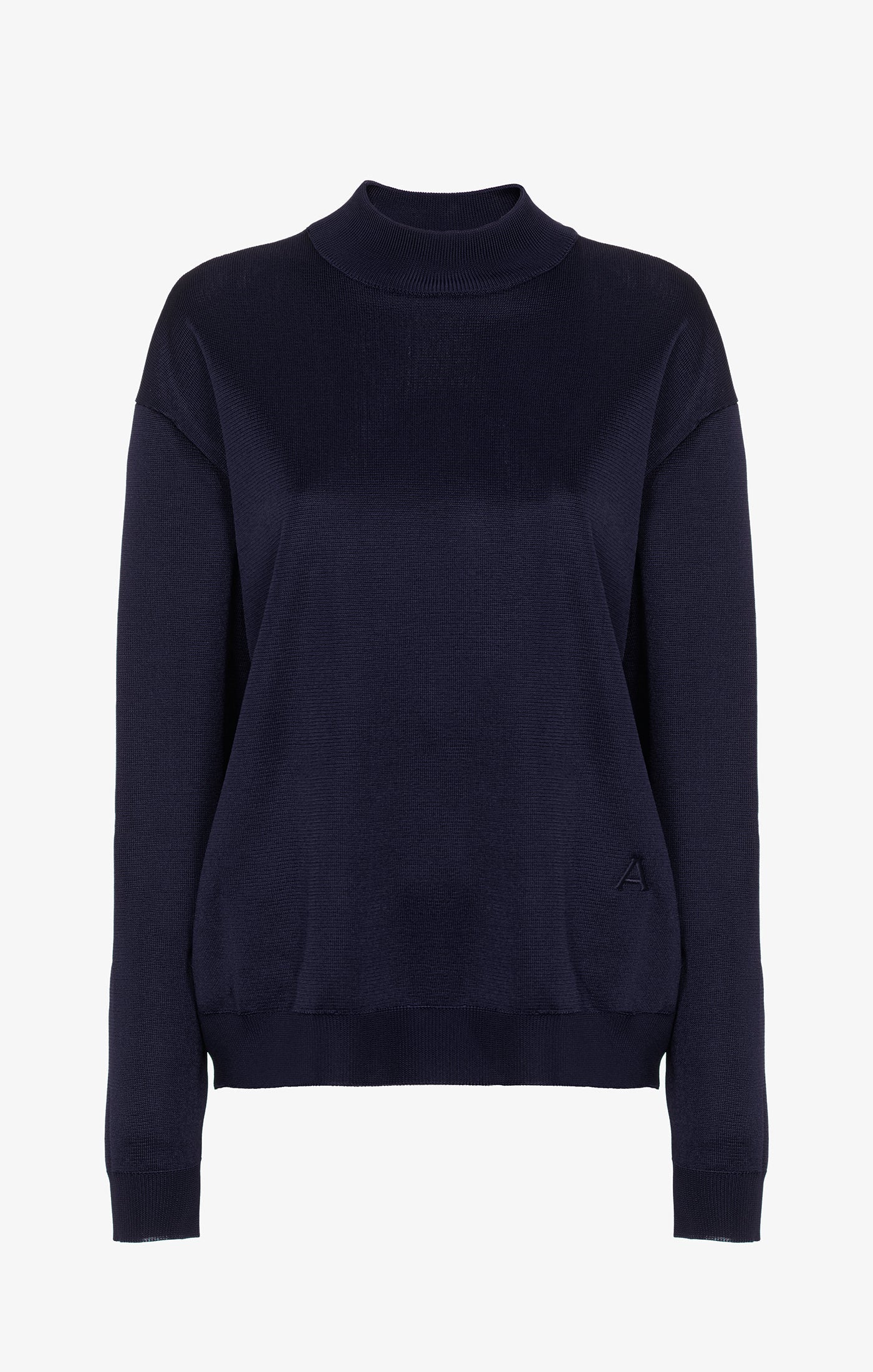 Pull à col roulé brillant - Marine
