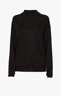 Pull à col roulé brillant - Noir Alaïa