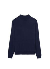 Pull à col roulé brillant - Marine