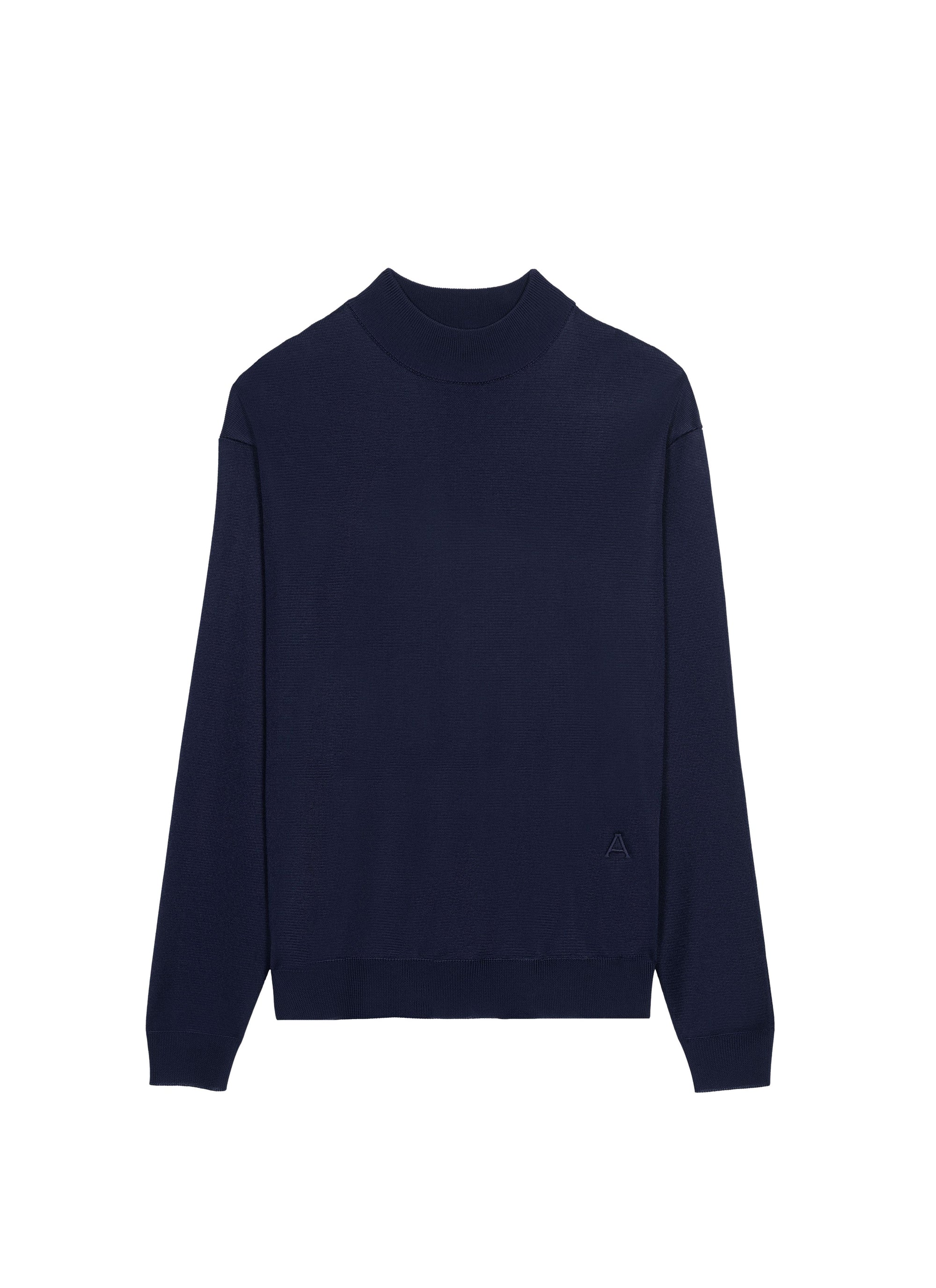 Pull à col roulé brillant - Marine