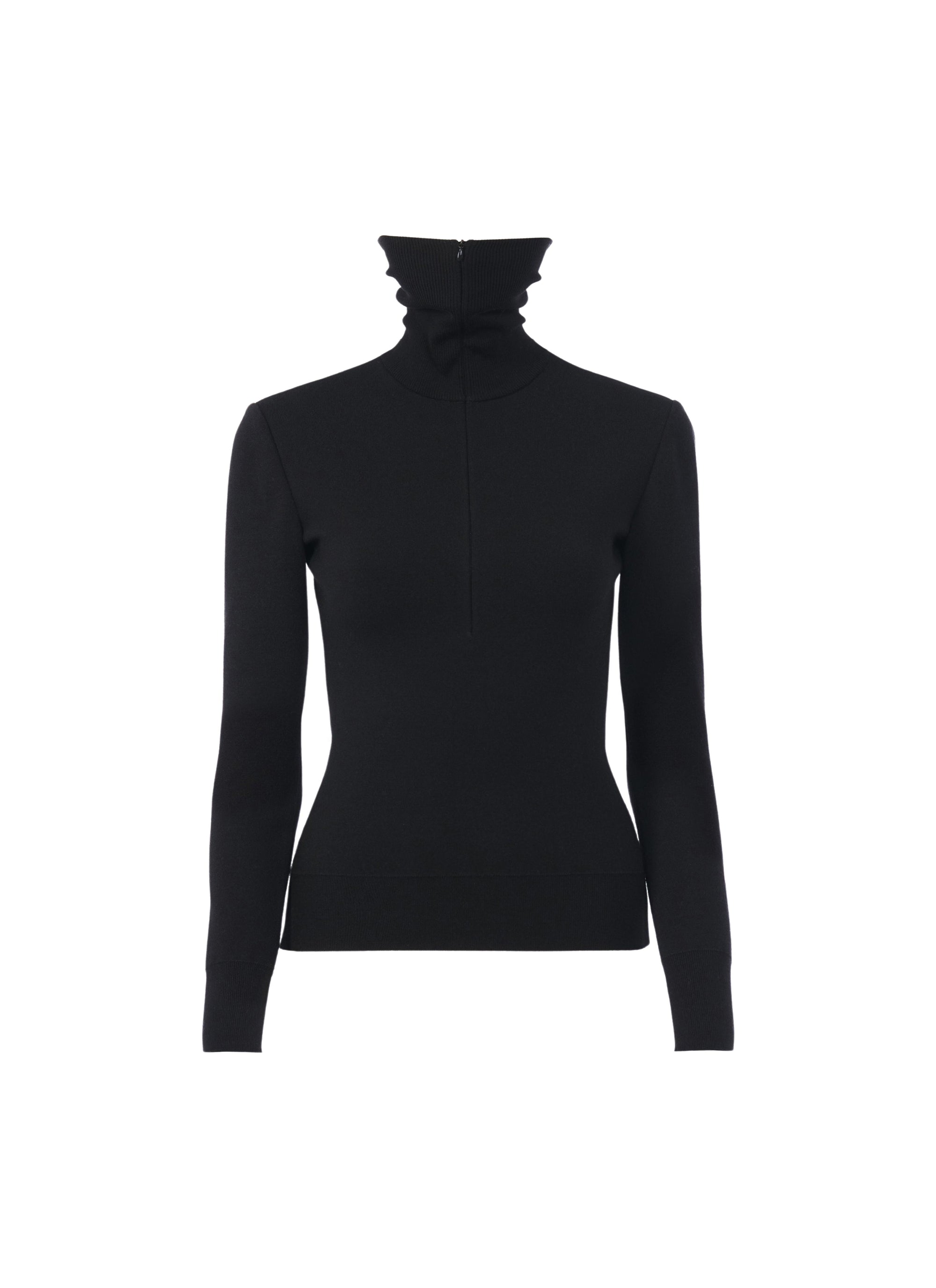 Pull à col roulé minimaliste en laine - Noir Alaïa