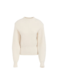 English ribbed jumper in wool and cashmere - Off-white
