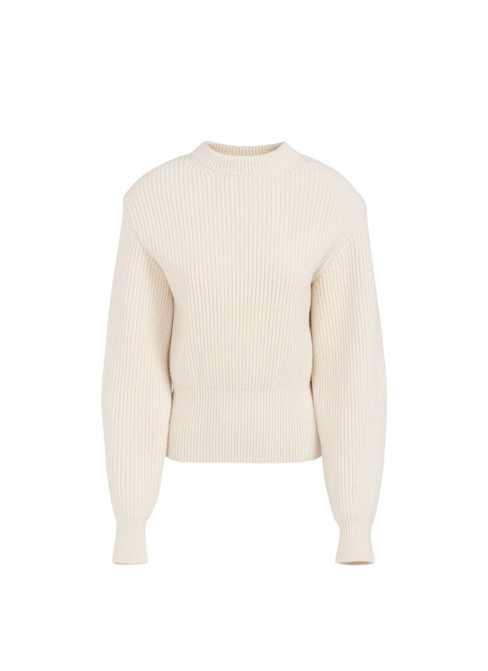 English ribbed jumper in wool and cashmere - Off-white
