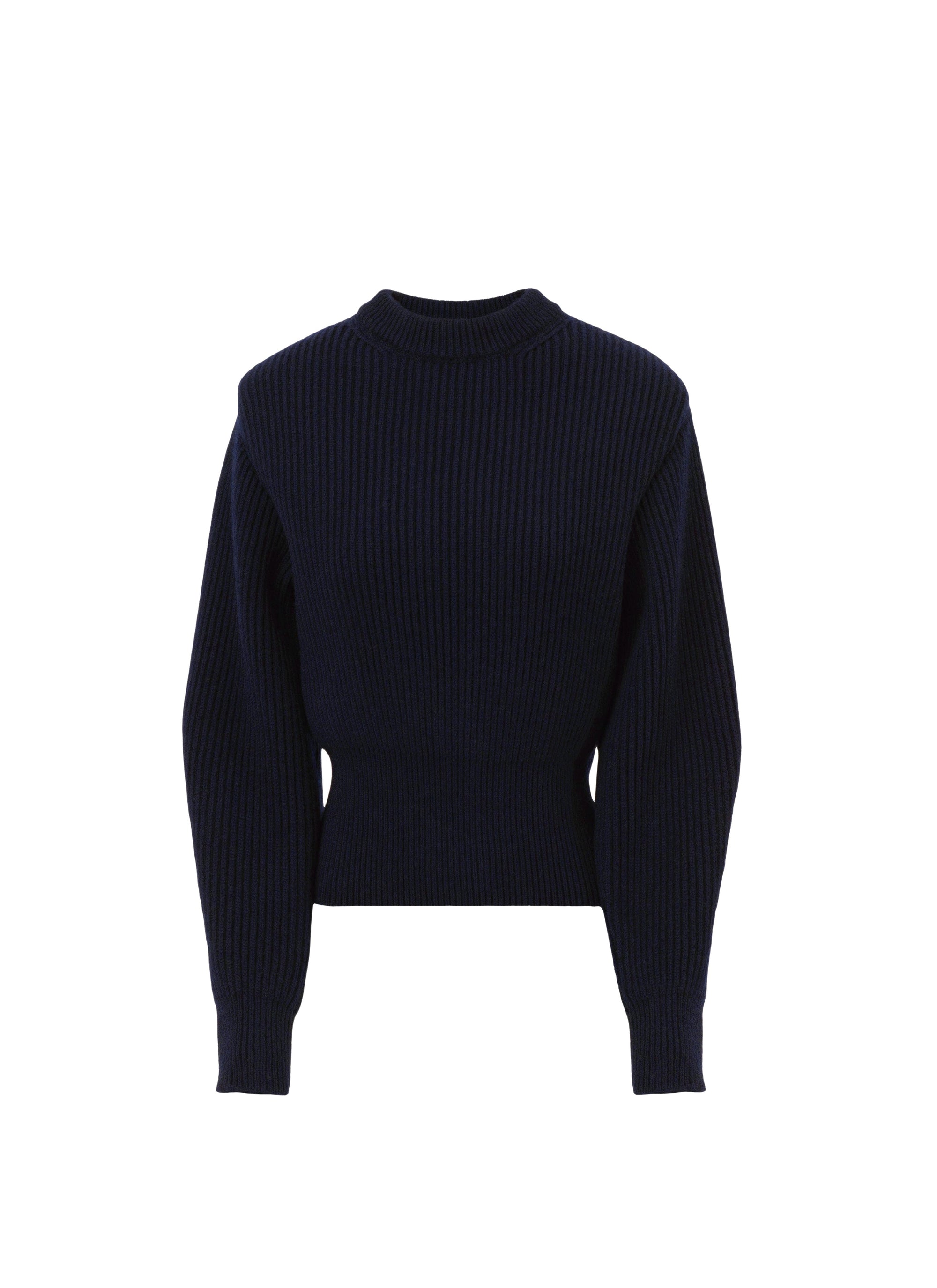 English ribbed jumper in wool and cashmere - Navy
