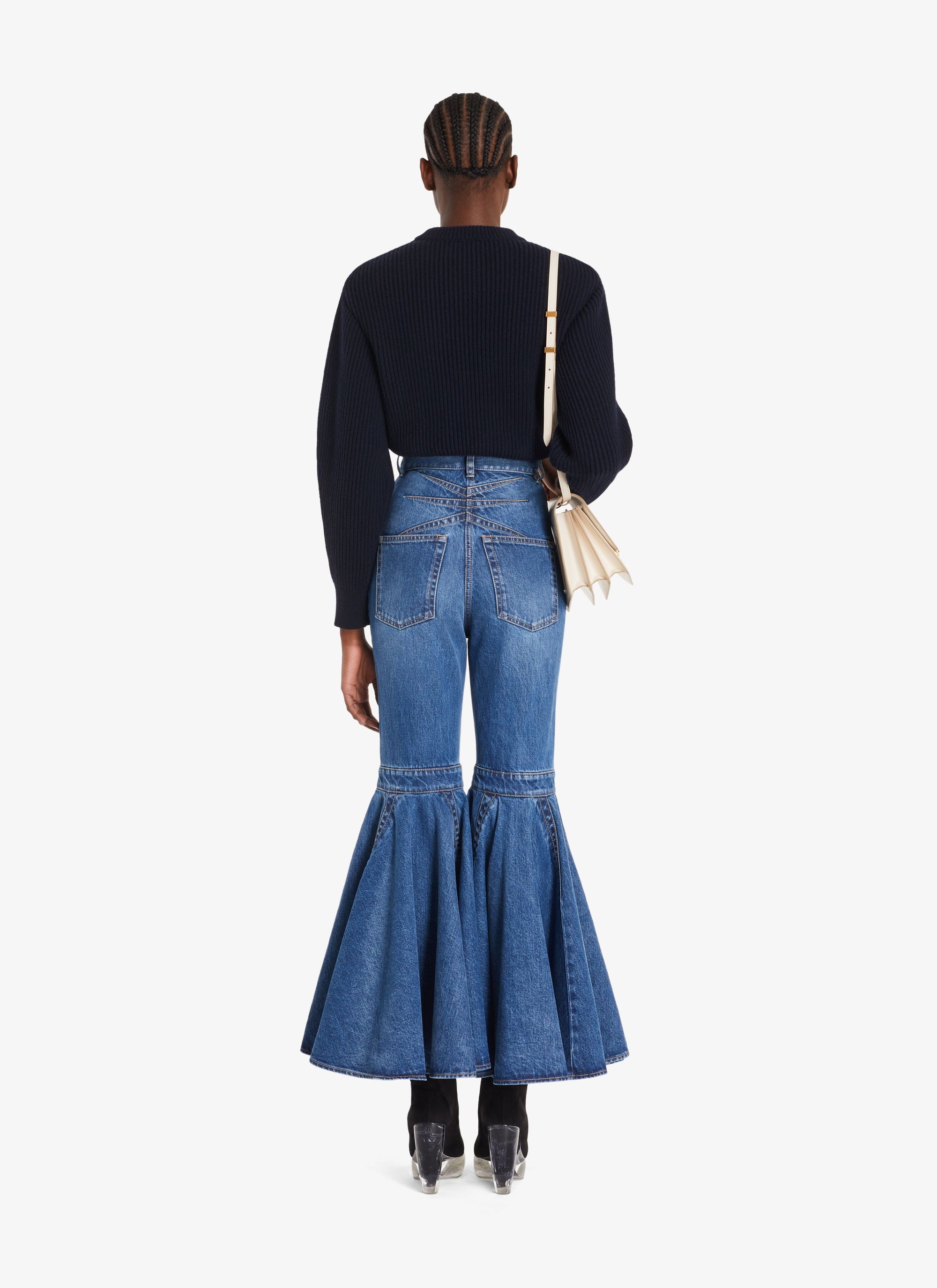 English ribbed jumper in wool and cashmere - Off-white