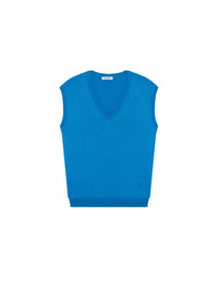 Sleeveless V-neck jumper - Blue