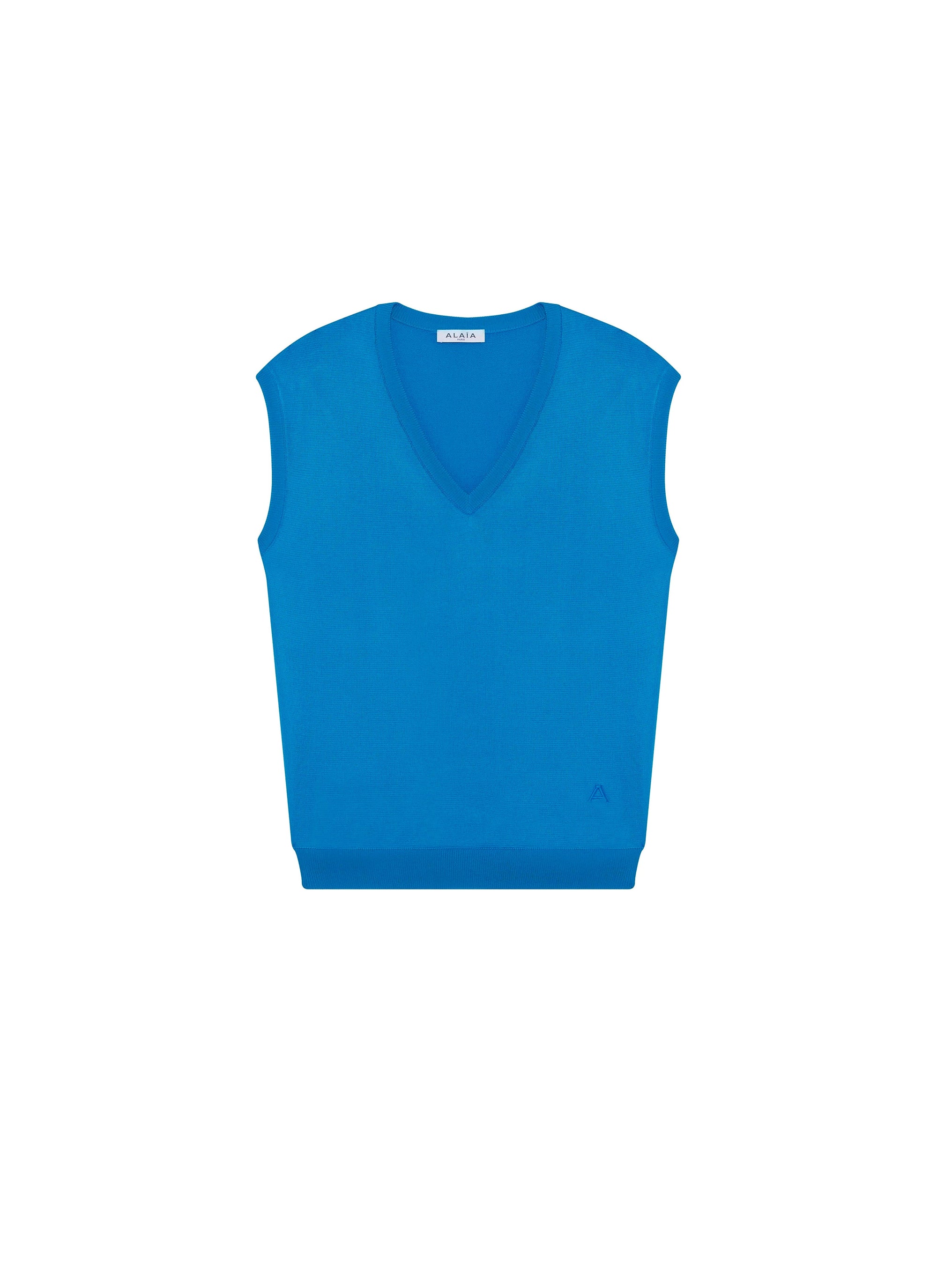 Sleeveless V-neck jumper - Blue
