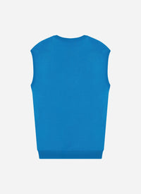 Sleeveless V-neck jumper - Blue