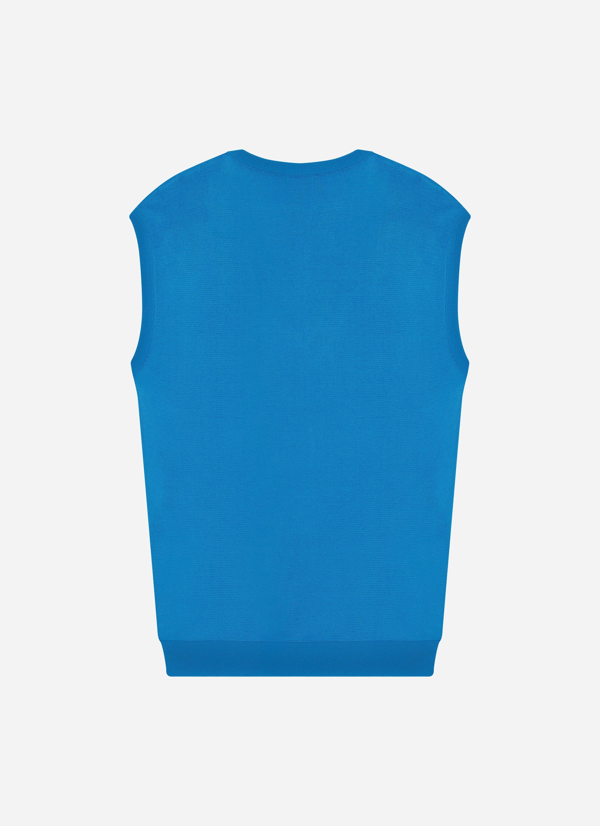 Sleeveless V-neck jumper - Blue