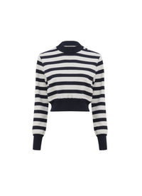 Pull rayé en laine - Marine & Ivoire