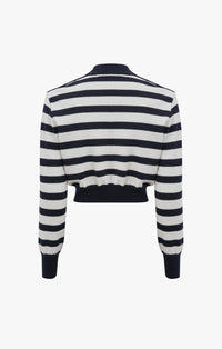 Pull rayé en laine - Marine & Ivoire