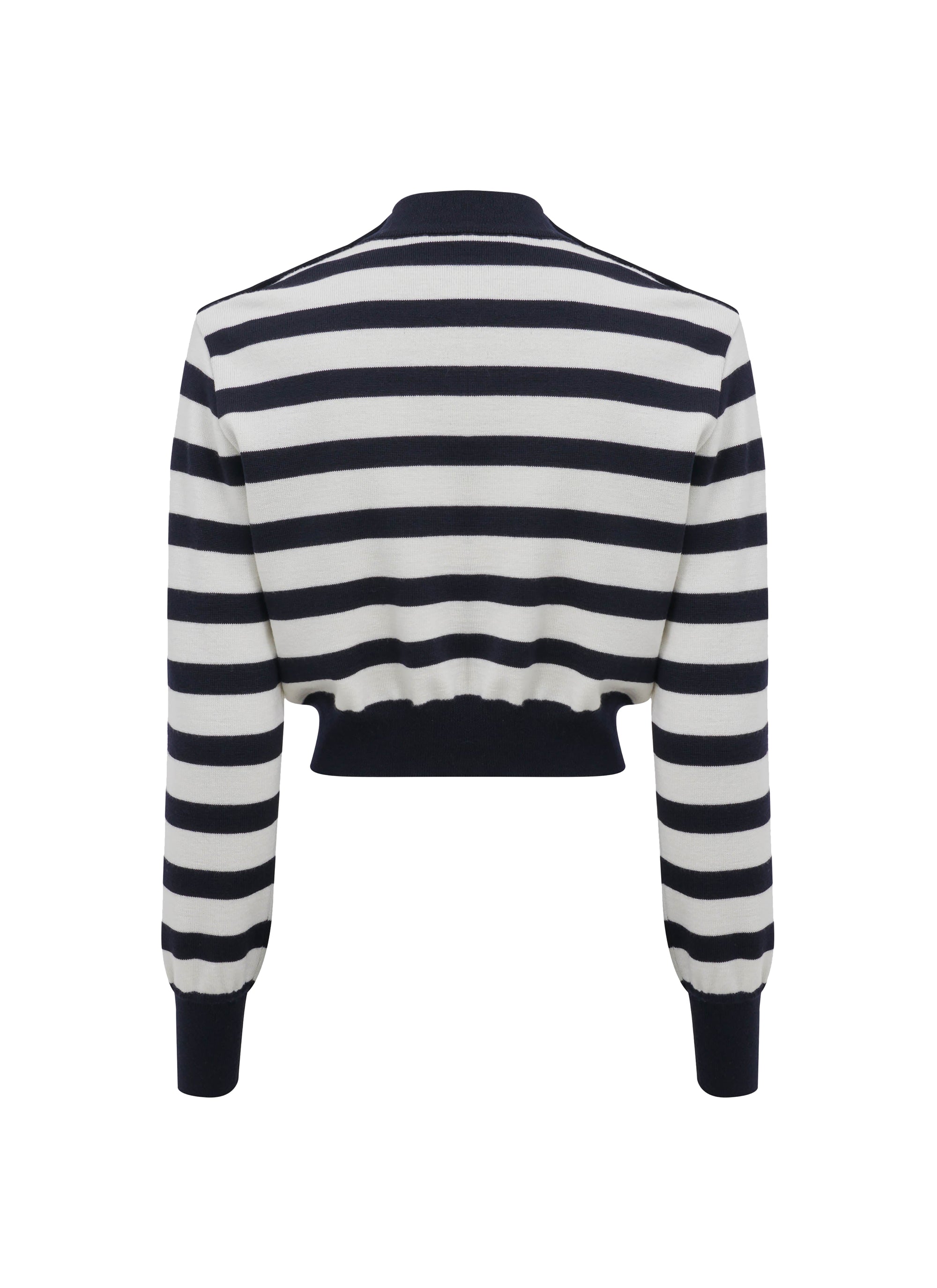 Pull rayé en laine - Marine & Ivoire