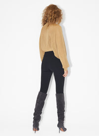 Pull en transparence en dentelle - Or
