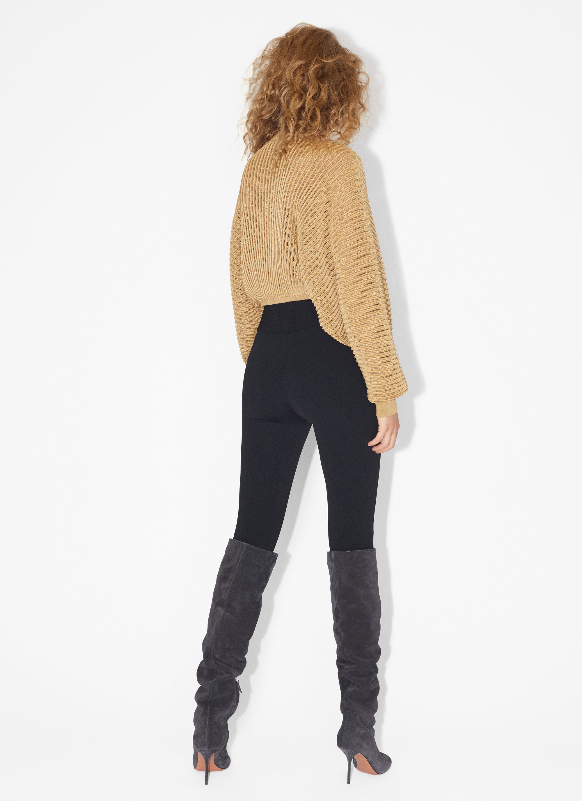Pull en transparence en dentelle - Or