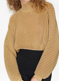 Pull en transparence en dentelle - Or