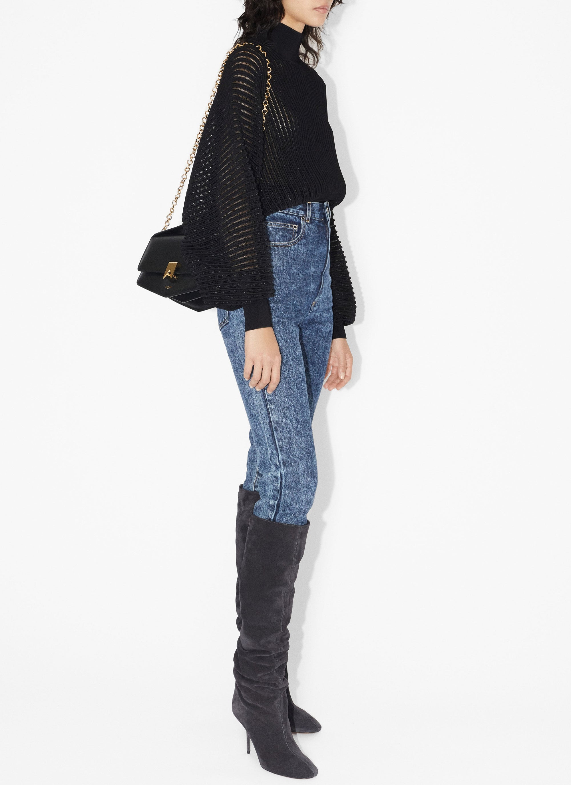 Sheer lace jumper - Black Alaïa